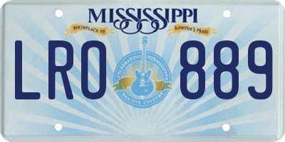 MS license plate LRO889