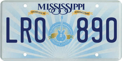 MS license plate LRO890