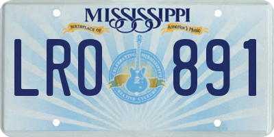 MS license plate LRO891