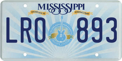 MS license plate LRO893