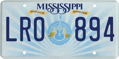 MS license plate LRO894