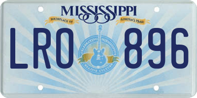 MS license plate LRO896
