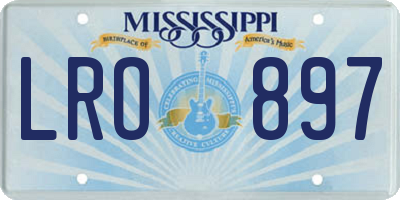 MS license plate LRO897
