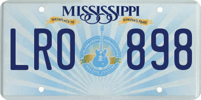 MS license plate LRO898