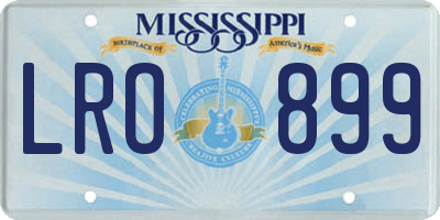 MS license plate LRO899