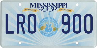 MS license plate LRO900