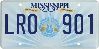 MS license plate LRO901