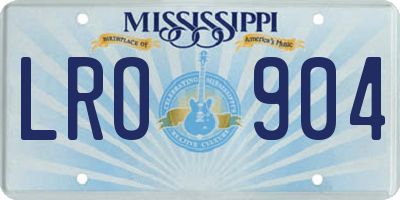 MS license plate LRO904
