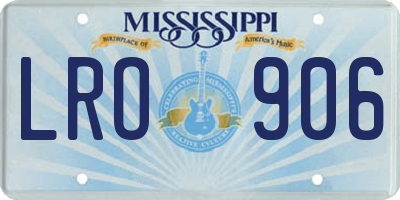 MS license plate LRO906