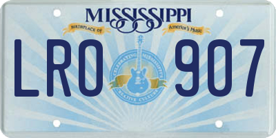 MS license plate LRO907