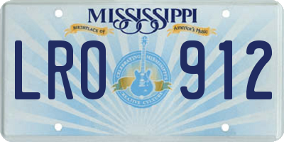 MS license plate LRO912