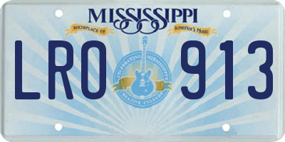 MS license plate LRO913