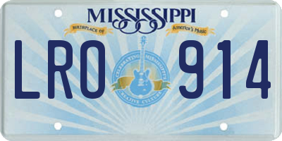 MS license plate LRO914