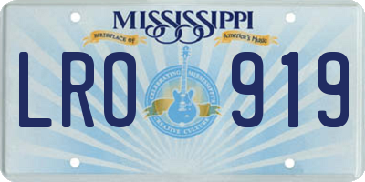 MS license plate LRO919