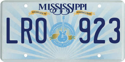 MS license plate LRO923