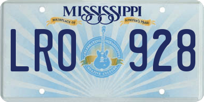 MS license plate LRO928
