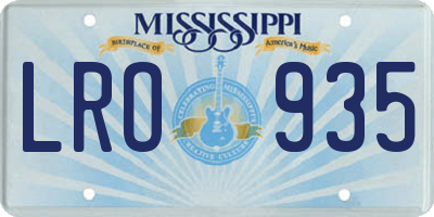MS license plate LRO935