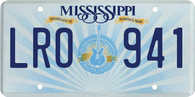 MS license plate LRO941