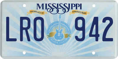 MS license plate LRO942