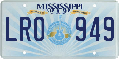 MS license plate LRO949