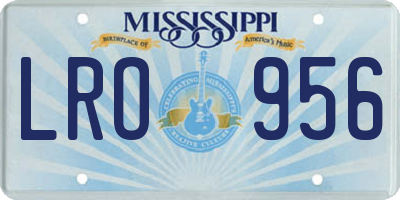 MS license plate LRO956
