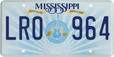 MS license plate LRO964