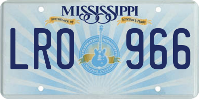 MS license plate LRO966