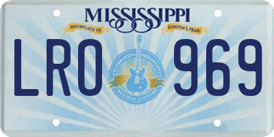 MS license plate LRO969