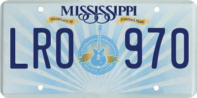 MS license plate LRO970