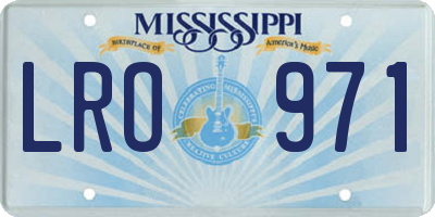 MS license plate LRO971