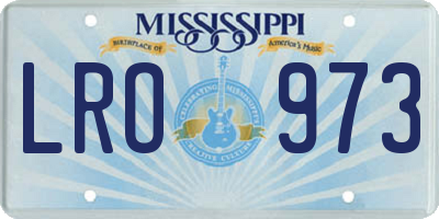MS license plate LRO973
