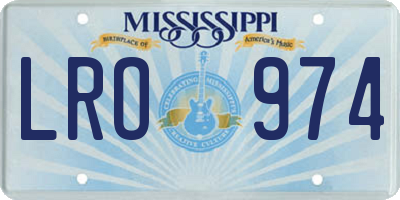 MS license plate LRO974