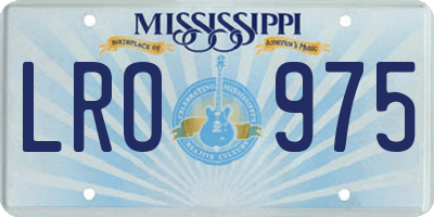 MS license plate LRO975