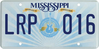MS license plate LRP016