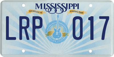 MS license plate LRP017