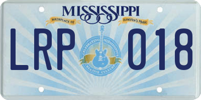 MS license plate LRP018