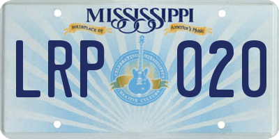 MS license plate LRP020