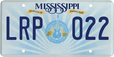 MS license plate LRP022