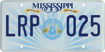 MS license plate LRP025
