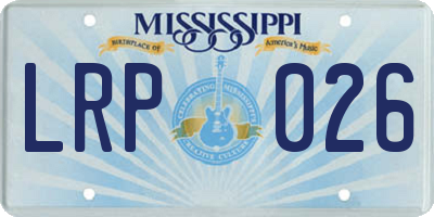 MS license plate LRP026