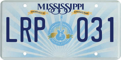 MS license plate LRP031