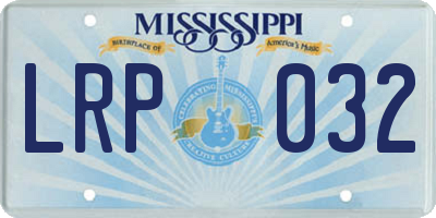 MS license plate LRP032