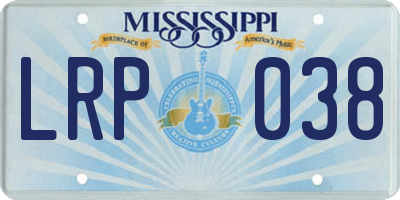 MS license plate LRP038