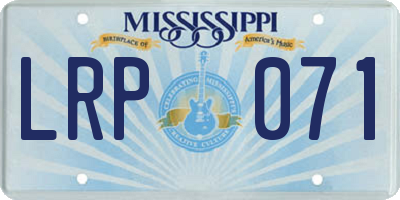 MS license plate LRP071