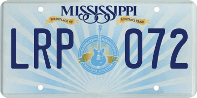 MS license plate LRP072