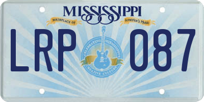 MS license plate LRP087