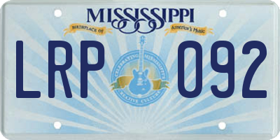 MS license plate LRP092