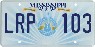 MS license plate LRP103