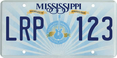 MS license plate LRP123