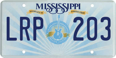 MS license plate LRP203